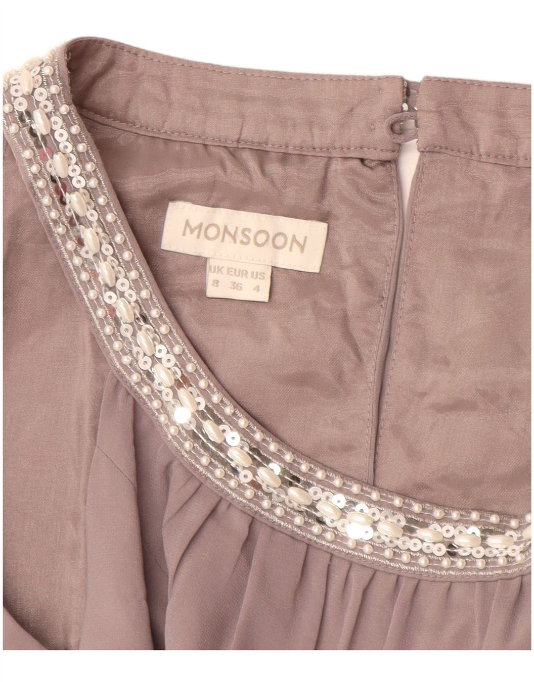 Monsoon Γυναικείο Αμάνικο Maxi Φόρεμα UK 8 Small Grey Polyester