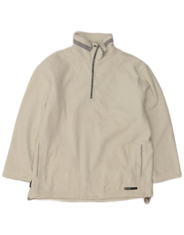 Lotto Womens Zip Neck Fleece Jumper UK 18 XL Off White Polyester