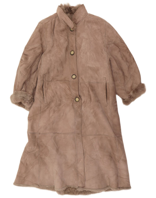 Vintage Γυναικείο Παλτό Shearling UK 16 Large Brown