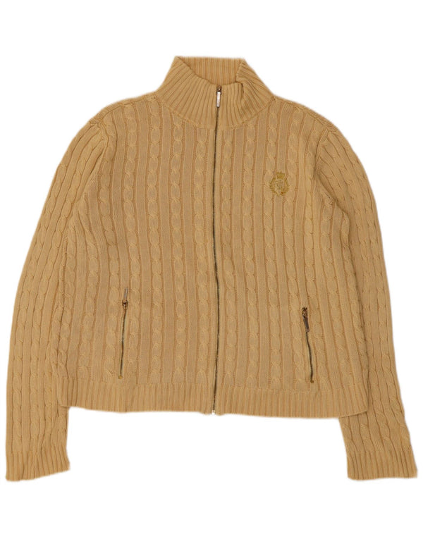 Ralph Lauren Womens Crop Oversized Cardigan Sweater UK 10 Small Beige