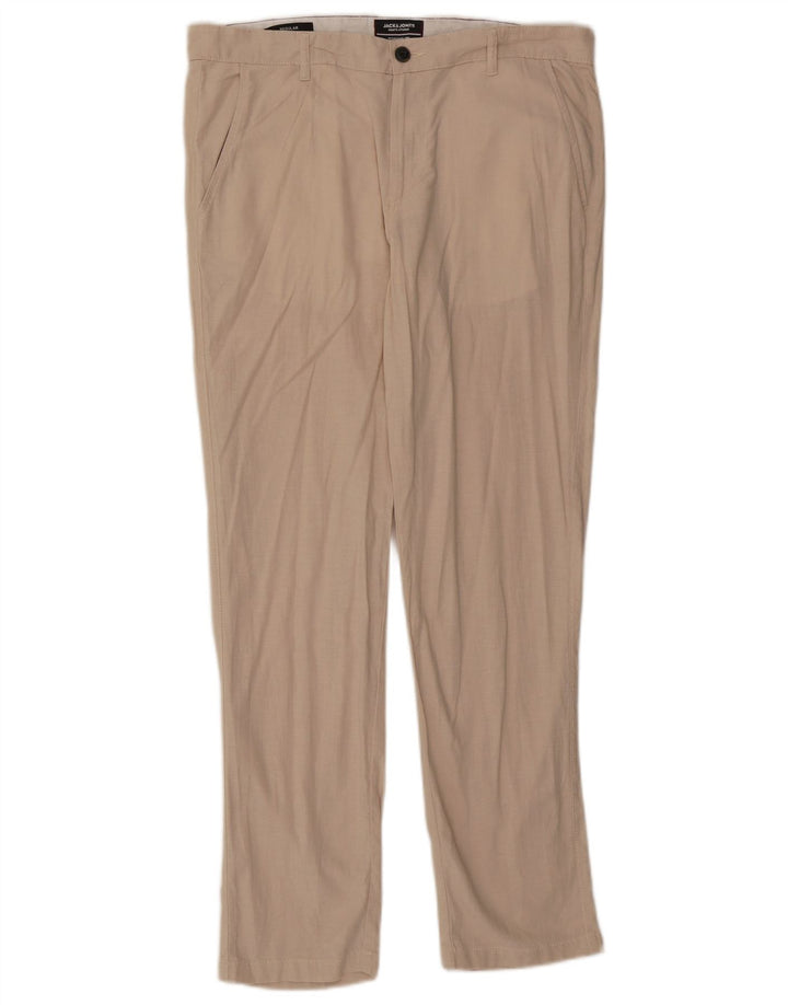 Jack & Jones Ανδρικό Straight Regular W34 L32 Μπεζ βαμβακερό