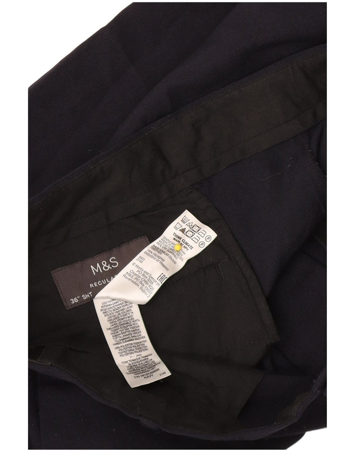 Marks & Spencer Ανδρικό παντελόνι Chino με κανονική εφαρμογή W36 L27 Navy Blue Polyester