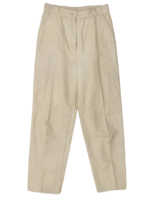 Vintage γυναικείο ψηλόμεσο casual παντελόνι IT 38 XS W25 L28 Off White