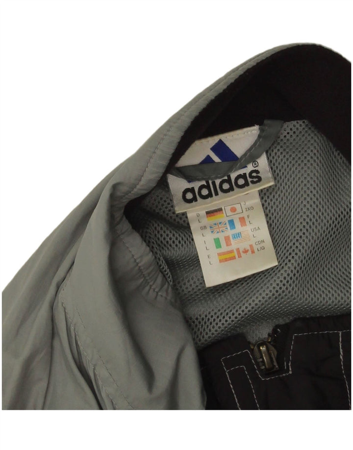 Adidas Ανδρικό μπουφάν βροχής UK 40 Large Grey Colourblock Polyester