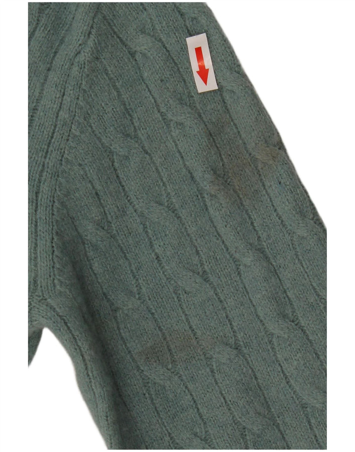 Crew Clothing Ανδρικό πουλόβερ με λαιμόκοψη με φερμουάρ Μικρό πράσινο μαλλί