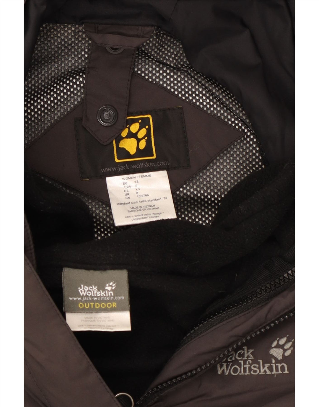 Jack Wolfskin Γυναικείο μπουφάν βροχής με κουκούλα UK 8 Small Grey Polyamide