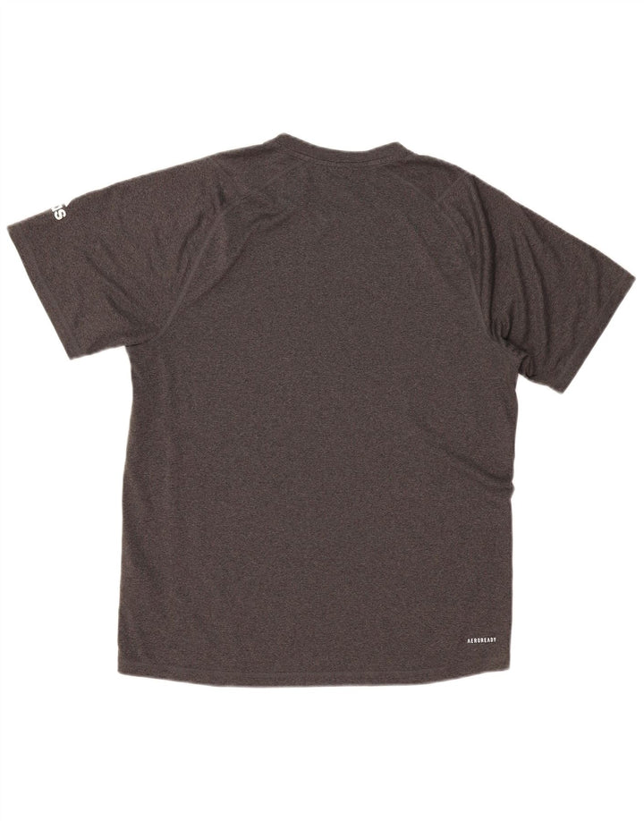 Ανδρικό γραφικό T-Shirt Aeroready ADIDAS Top Medium Grey Polyester