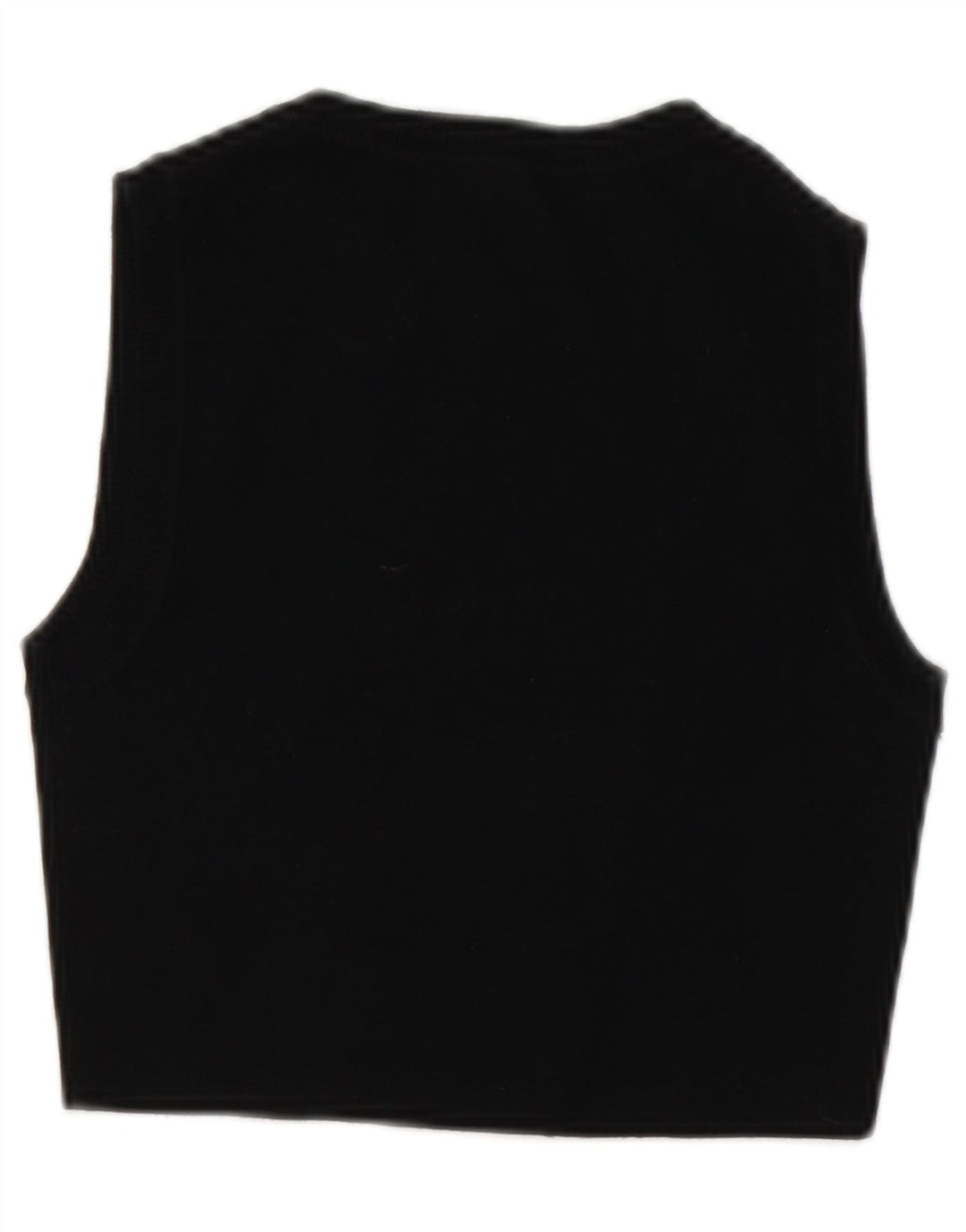 Zara Γυναικείο Crop Vest Top UK 12 Medium Black Viscose