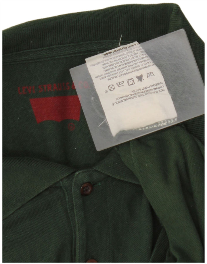 Ανδρικό μακρυμάνικο μπλουζάκι πόλο LEVI'S Μεγάλο πράσινο βαμβακερό