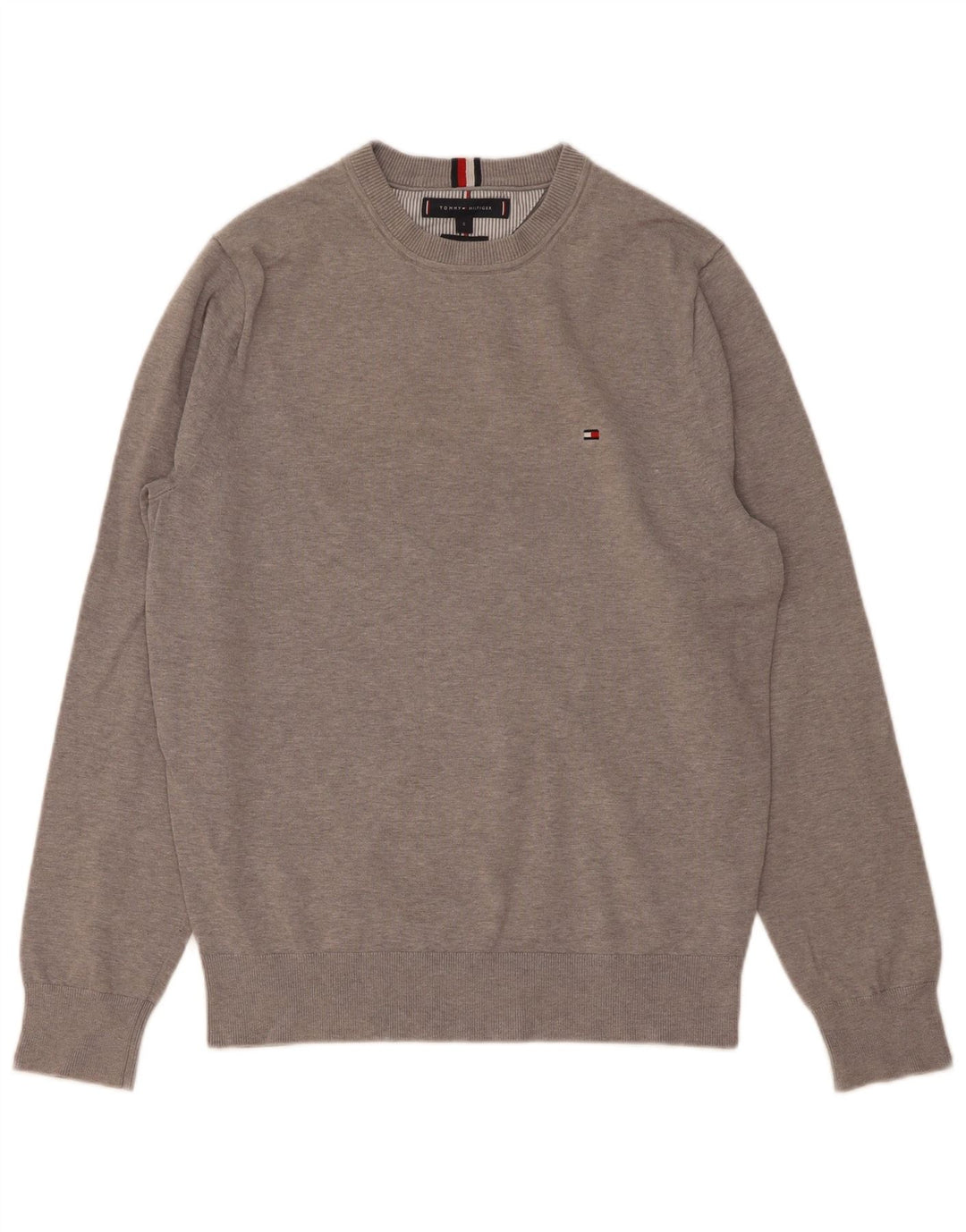 Ανδρικό πουλόβερ Tommy Hilfiger Crew Neck Jumper Μικρό Γκρι βαμβακερό