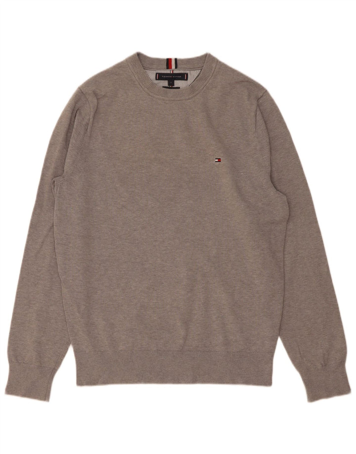 Ανδρικό πουλόβερ Tommy Hilfiger Crew Neck Jumper Μικρό Γκρι βαμβακερό