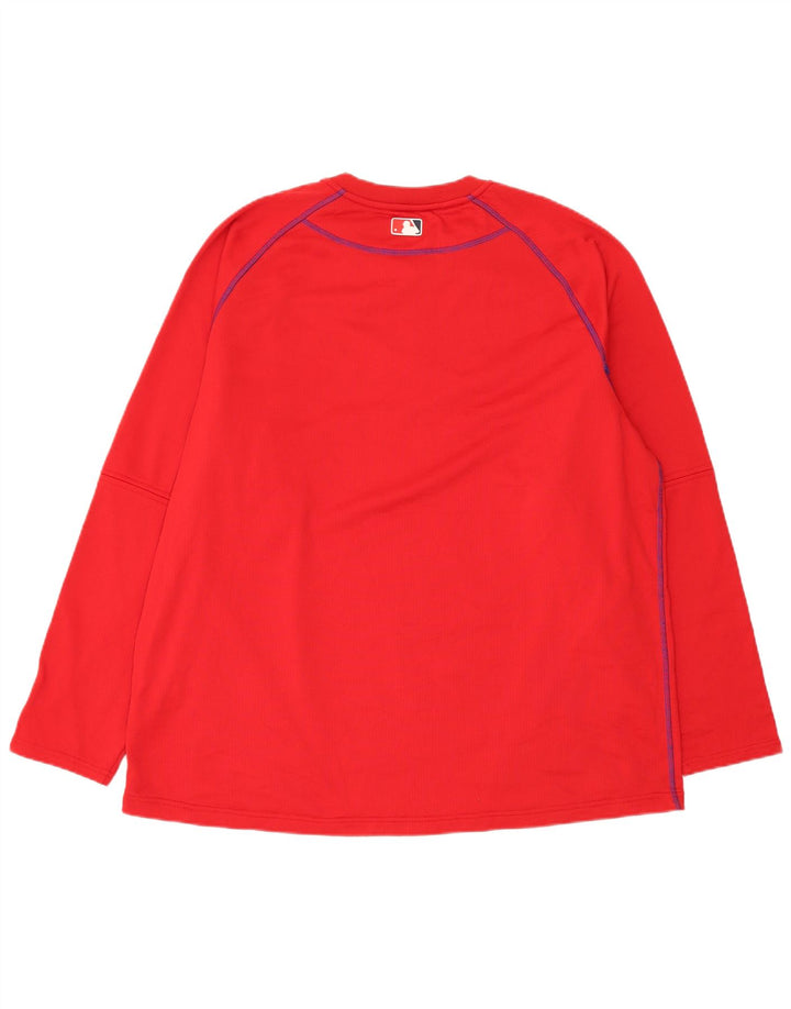 Majestic Mens Washington Nationals Top μακρυμάνικο XL κόκκινο πολυεστέρα