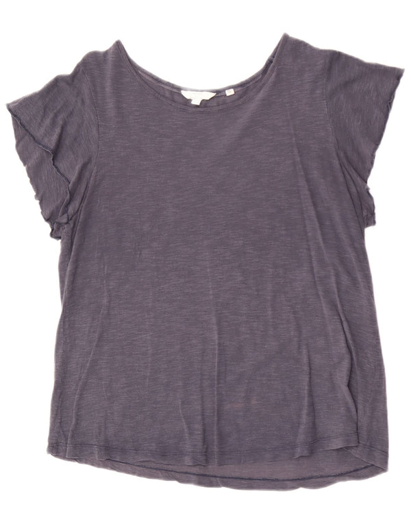 Fat Face Womens T-Shirt Top UK 14 Large Navy Blue Flecked