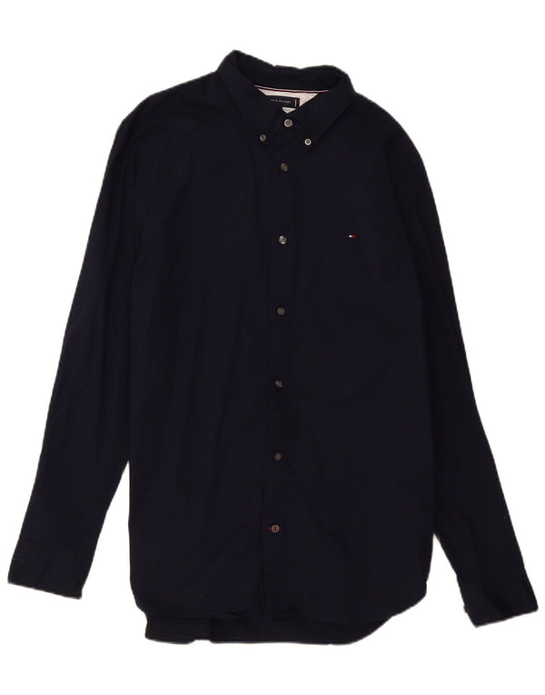 Ανδρικό πουκάμισο Tommy Hilfiger Slim Fit Large Navy Blue από βαμβάκι