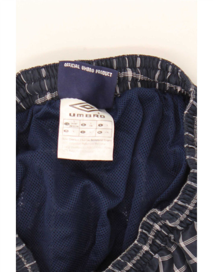 Ανδρικό σορτς κολύμβησης Umbro μεγάλο Navy Blue Check Polyester