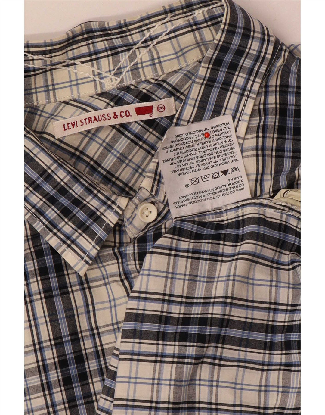 Ανδρικό κοντομάνικο πουκάμισο Levi's 2XL Blue Check Cotton