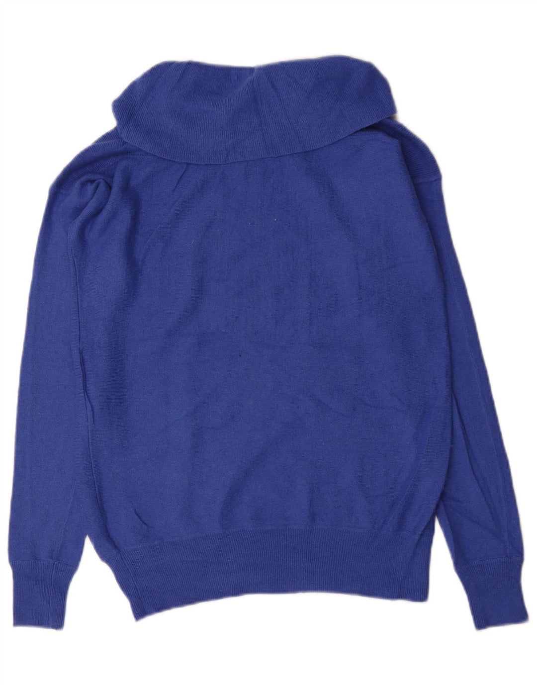 Reiss γυναικείο πουλόβερ με ρολό λαιμόκοψη UK 10 Small Blue Viscose