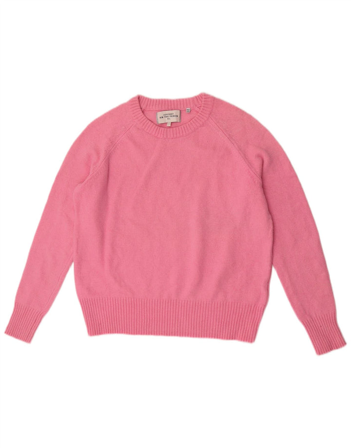 Superdry Γυναικείο πουλόβερ με λαιμόκοψη UK 14 Medium Pink