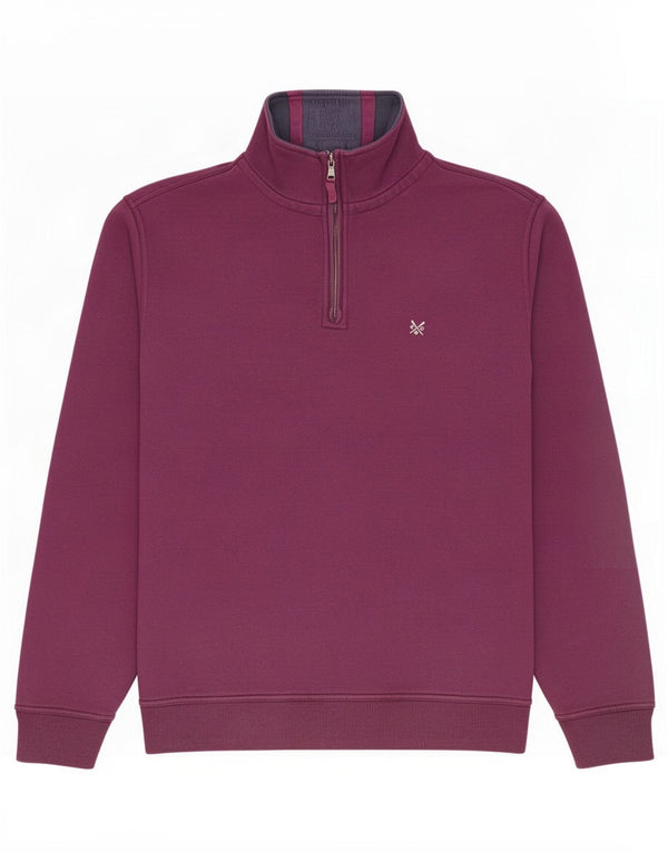 Ανδρικό φούτερ με φερμουάρ Crew Clothing Jumper XL Maroon Cotton