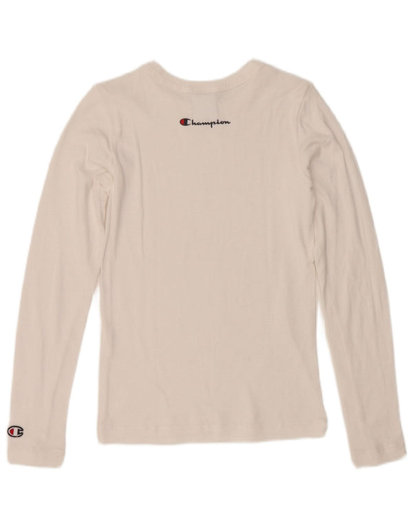 Champion Womens Top μακρυμάνικο UK 6 XS Λευκό