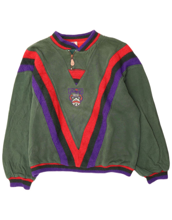 By American Ανδρικό Φούτερ Jumper 2XL Green Colourblock Βαμβακερό