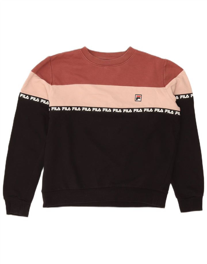 Γυναικείο γραφικό φούτερ FILA Jumper UK 14 Medium Black Colourblock