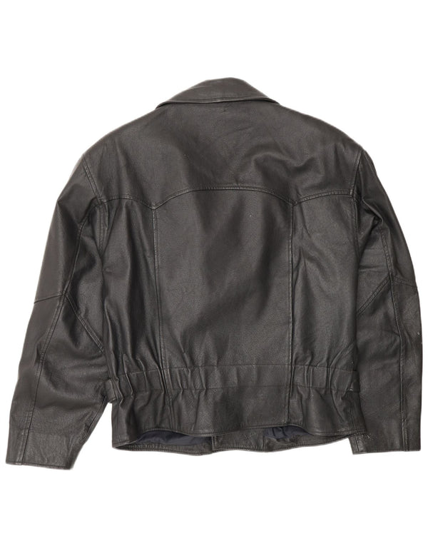 Vintage Ανδρικό Δερμάτινο Μπουφάν Biker UK 38 Medium Black Leather