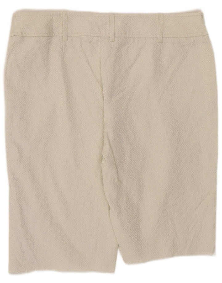 Γυναικείο σορτς βερμούδα Oasis UK 14 Medium W32 λευκό γεωμετρικό βαμβακερό