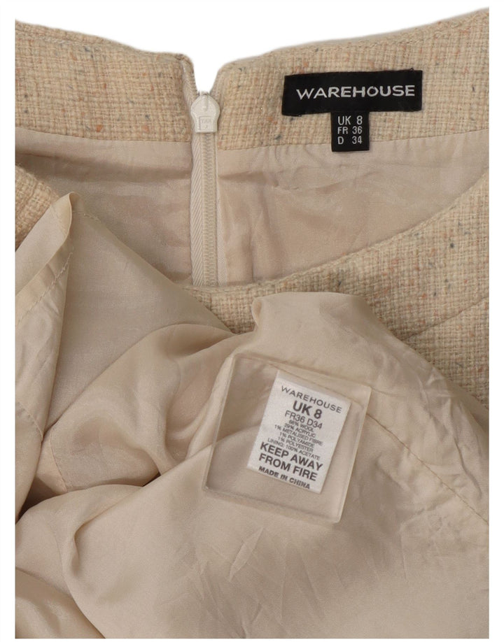 Γυναικείο φόρεμα αποθήκης UK 8 Small Beige Flecked Wool