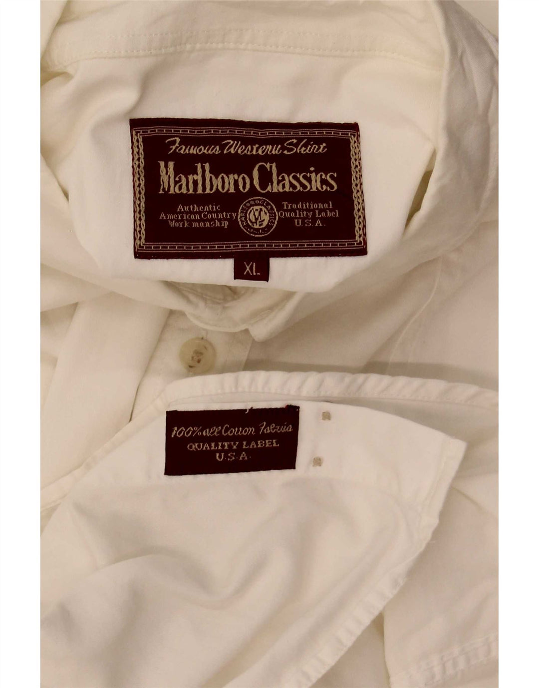 Ανδρικό κοντομάνικο πουκάμισο Marlboro Classics XL Λευκό βαμβακερό