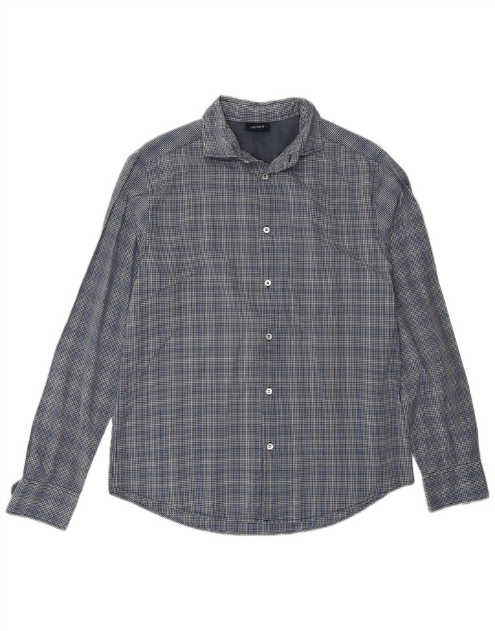Armani Jeans Ανδρικό πουκάμισο XL Navy Blue Gingham