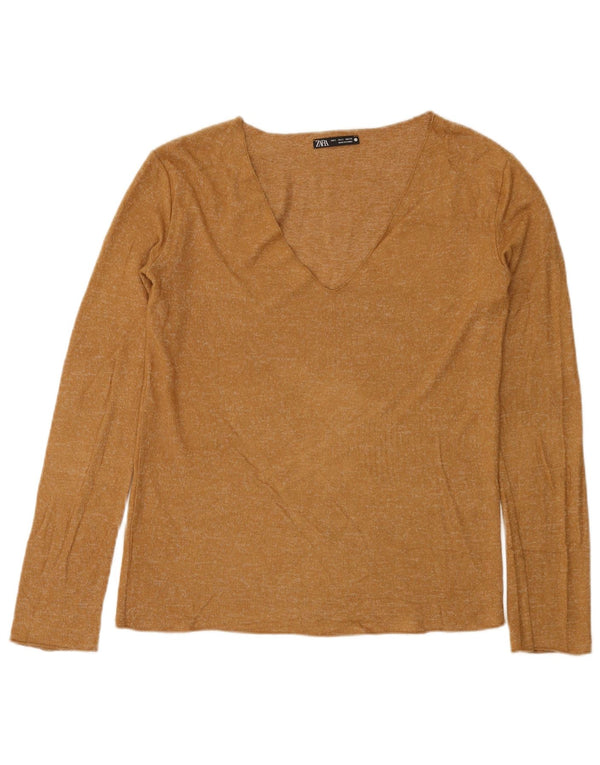 Zara γυναικείο τοπ μακρυμάνικο UK 10 Small Beige Flecked