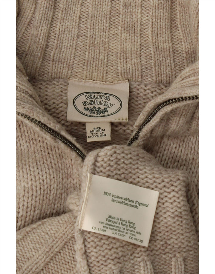 Γυναικείο πουλόβερ ζακέτα Laura Ashley UK 14 μεσαίο μπεζ μαλλί