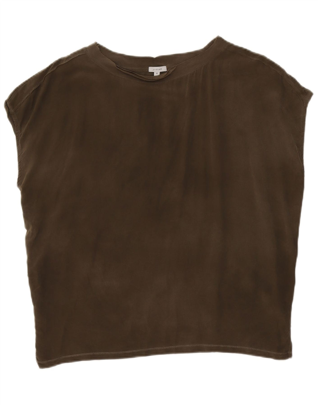 JIGSAW Γυναικεία Μπλούζα Oversized Top UK 14 Medium Khaki Modal