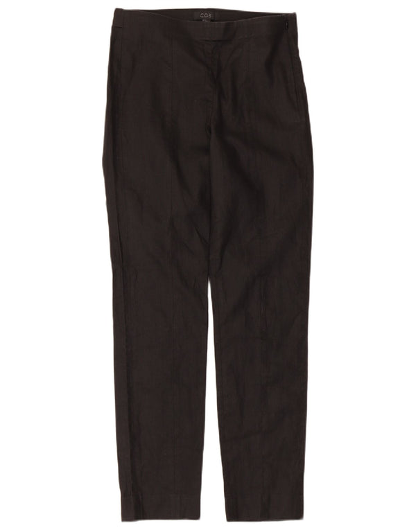 Cos Γυναικείο ίσιο κανονικό παντελόνι Chino EU 34 XS W26 L26 Μαύρο βαμβακερό