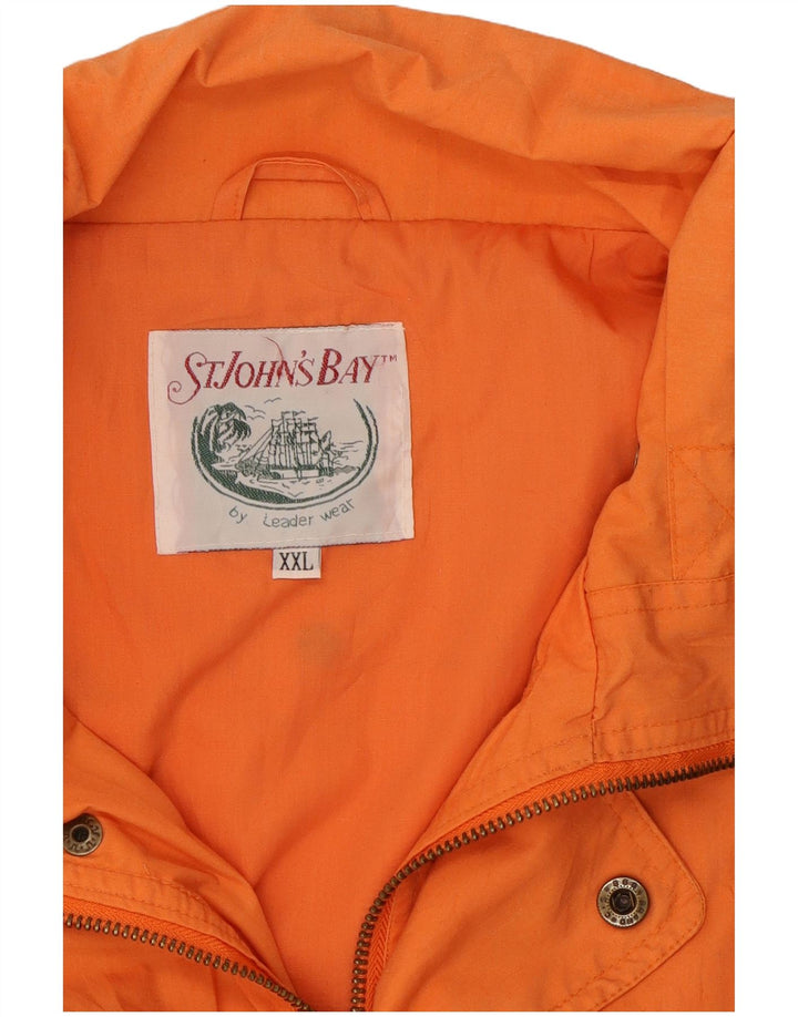 St John's Bay Mens Utility Jacket UK 44 2XL Orange Polyester