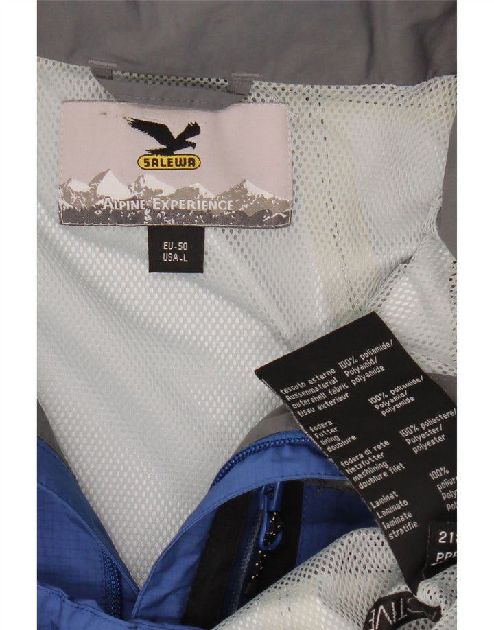 SALEWA Ανδρικό μπουφάν βροχής με κουκούλα EU 50 Large Blue Colorblock Polyamide
