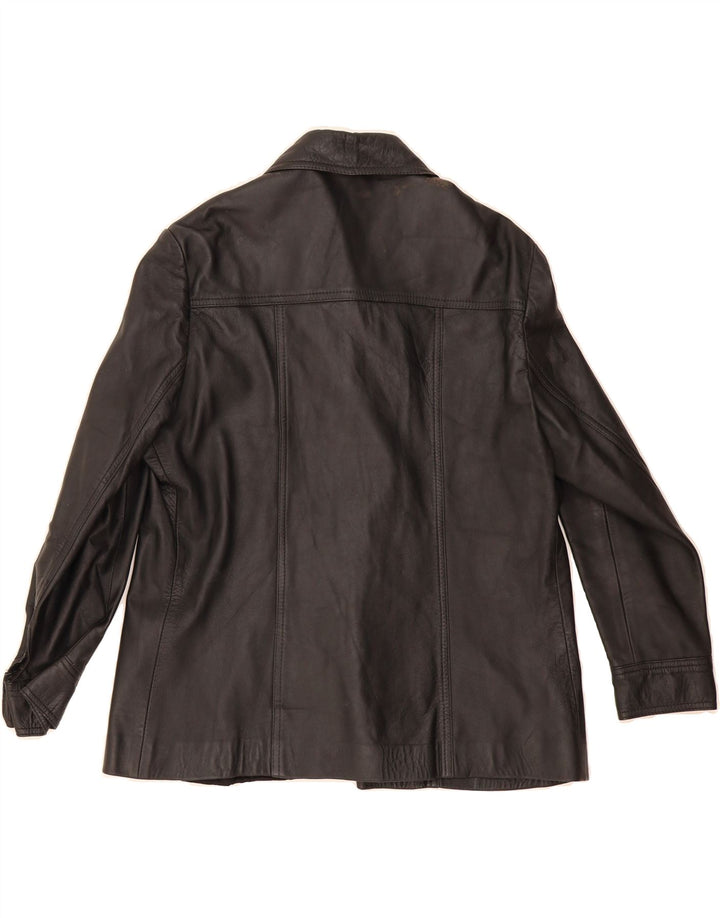 VINTAGE Womens Leather Jacket IT 46 Large Black Leather Vintage Vintage and Second-Hand Vintage from Messina Hembry 