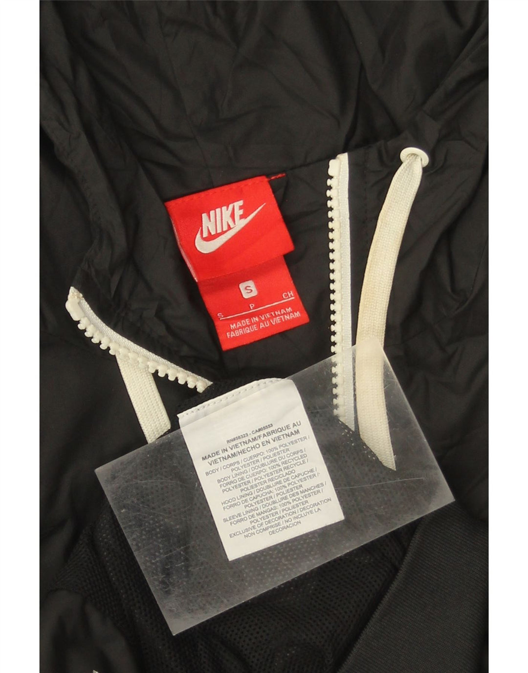 Ανδρική αθλητική φόρμα NIKE με κουκούλα Μπουφάν Μικρό Μαύρο Πολυεστέρα