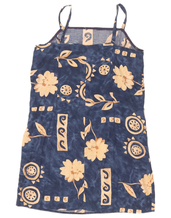 Vintage Γυναικείο Sundress UK 10 Small Navy Blue Floral