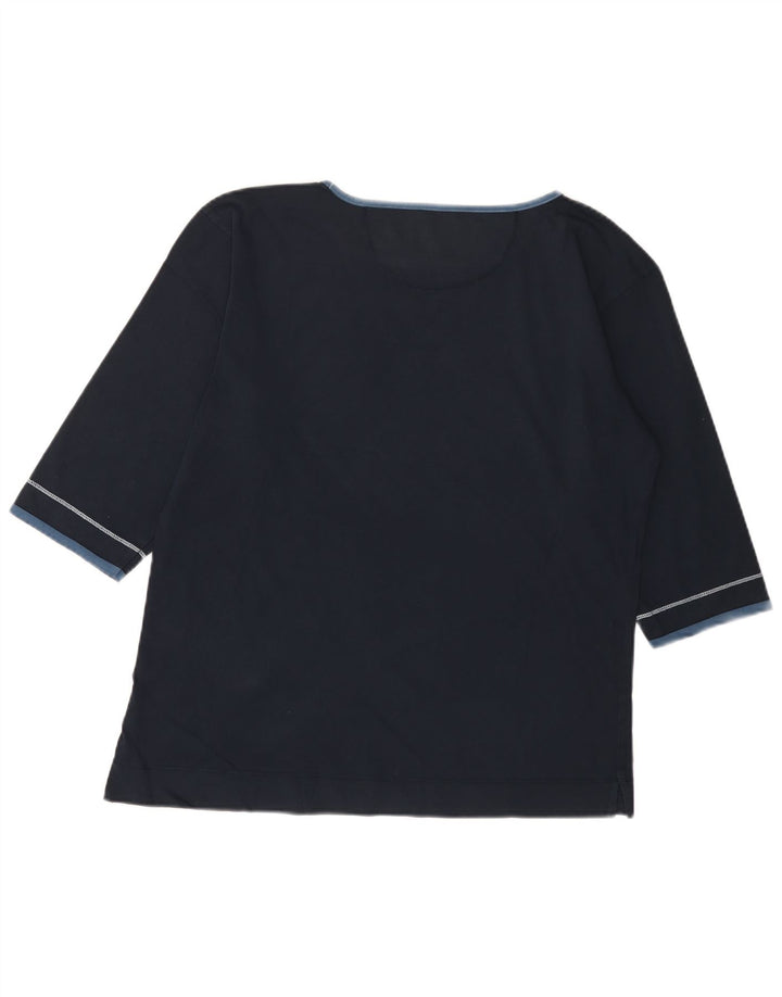 Champion Womens Top 3/4 Sleeve UK 18 XL Navy Blue Cotton