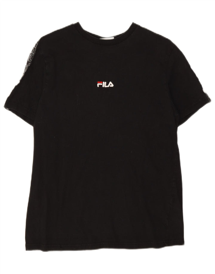 FILA Mens Graphic T-Shirt Top Small Black Cotton Vintage Fila and Second-Hand Fila from Messina Hembry 