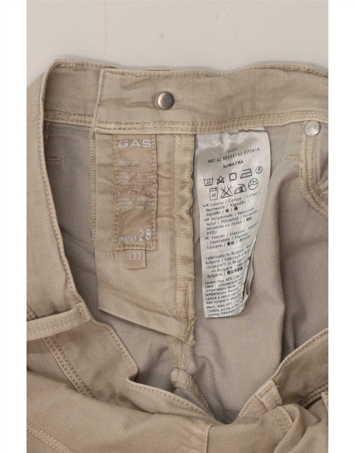 Gas Γυναικείο Slim Jeans W28 L32 Μπεζ βαμβακερό
