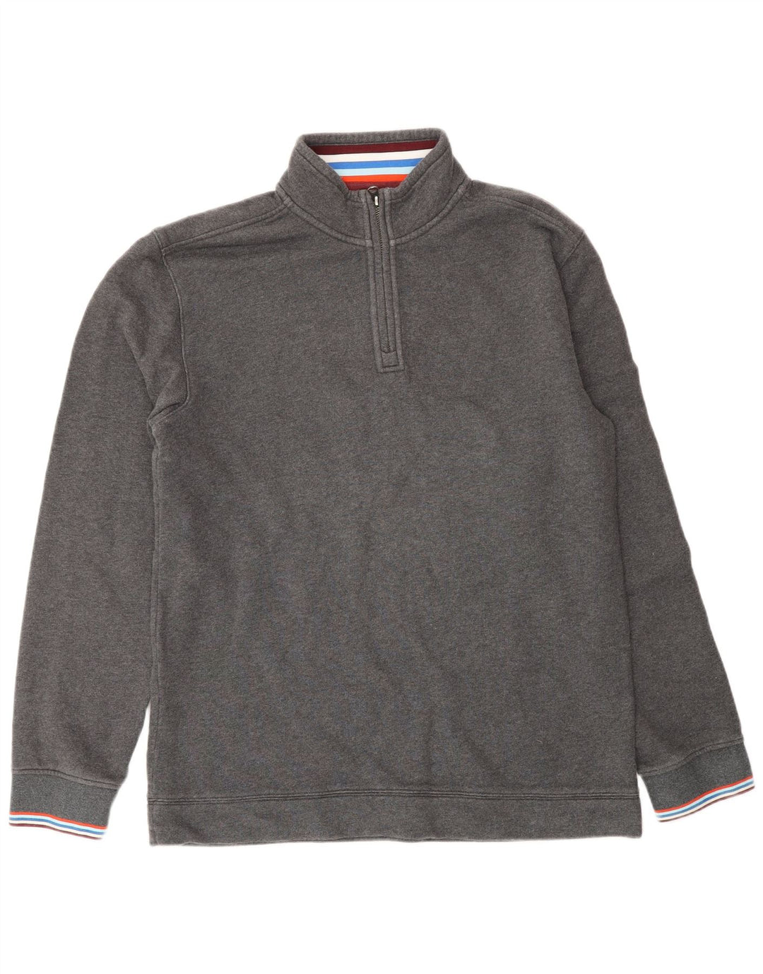 BODEN Mens Zip Neck Sweatshirt Jumper Medium Grey Cotton