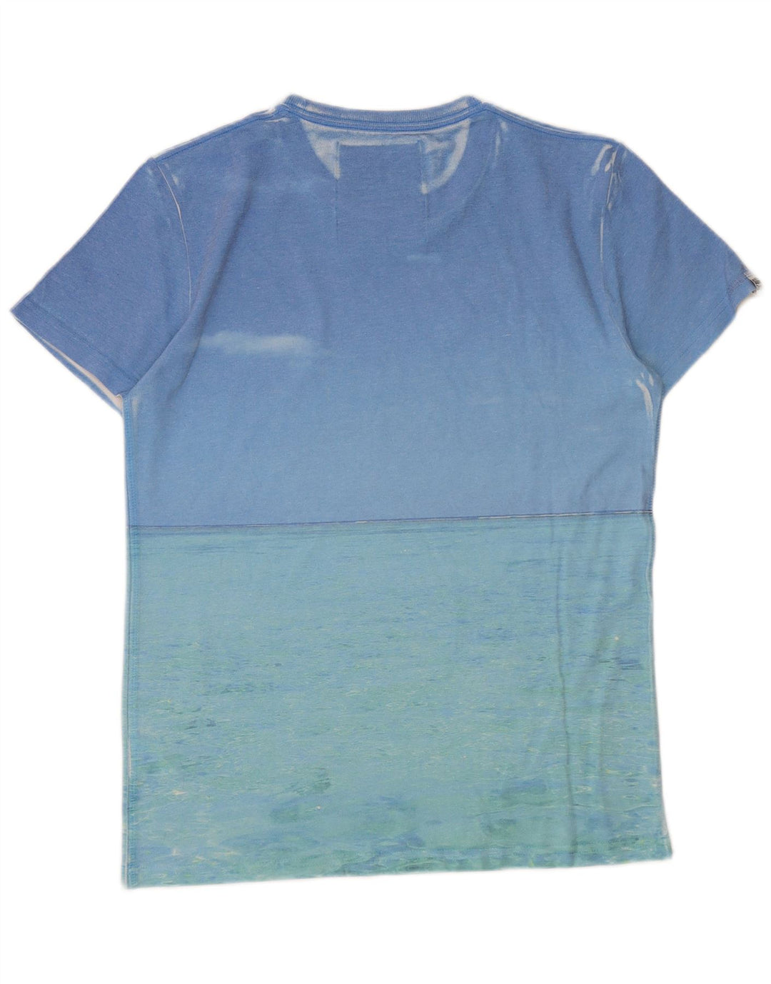 SUPERDRY Mens Graphic T-Shirt Top Medium Blue Polyester