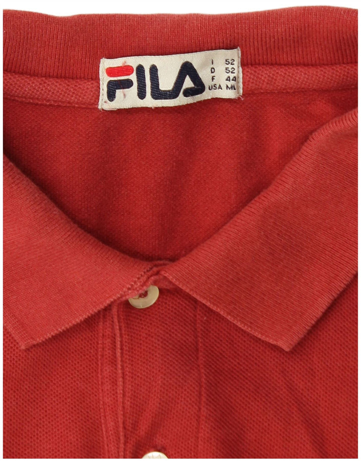 Ανδρικό πουκάμισο πόλο FILA, μεσαίο κόκκινο βαμβακερό
