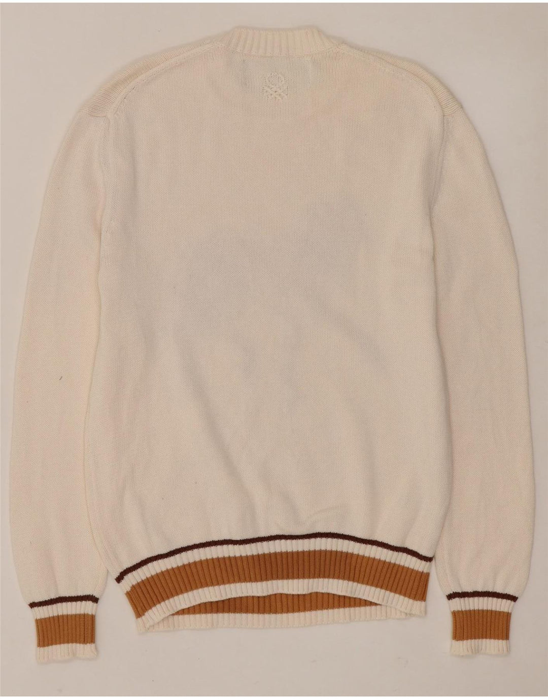 Γυναικείο πουλόβερ BENETTON Graphic Crew Neck Jumper UK 14 Medium White
