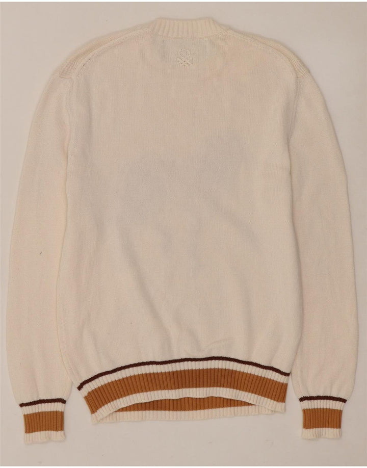 Γυναικείο πουλόβερ BENETTON Graphic Crew Neck Jumper UK 14 Medium White