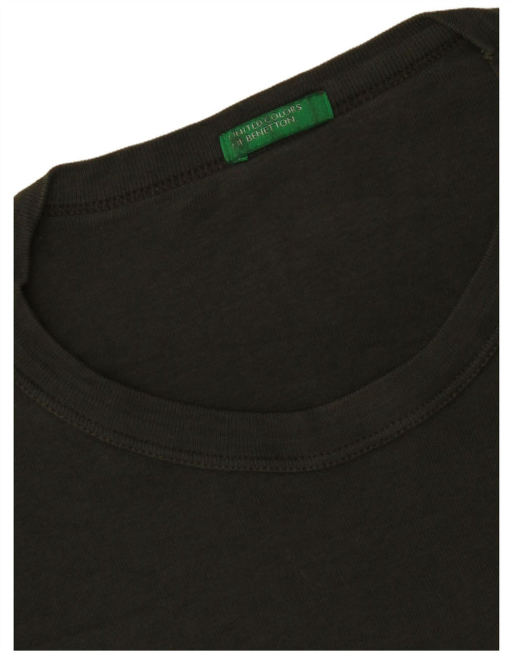 BENETTON Γυναικείο Γραφικό Τοπ μακρυμάνικο UK 12 Medium Green