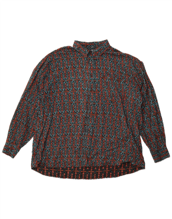 Club D'Amingo Γυναικείο πουκάμισο μεγάλου μεγέθους IT 45/46 Μεγάλο πολύχρωμο γεωμετρικό